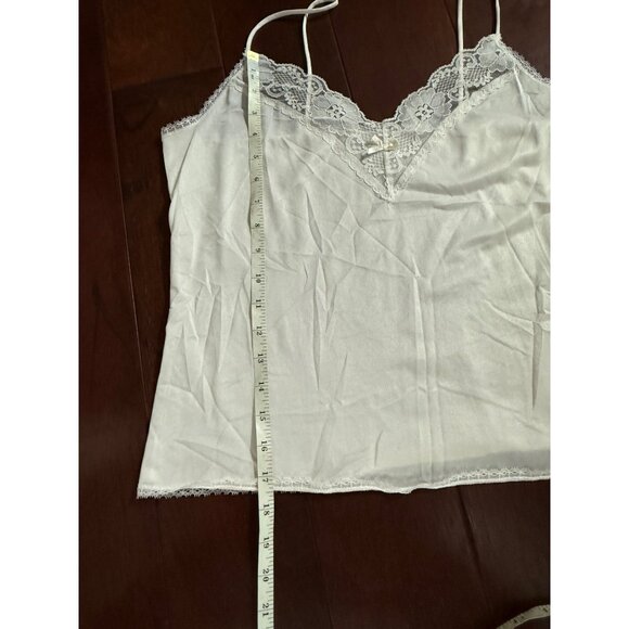 Vintage White Lace Trim Camisole By Private Treasures Women's Size M - Picture 13 of 14